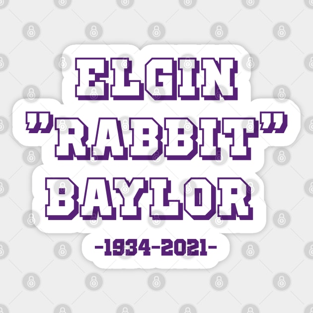 Elgin "Rabbit" Baylor Memorial Varsity Print Sticker by PosterpartyCo